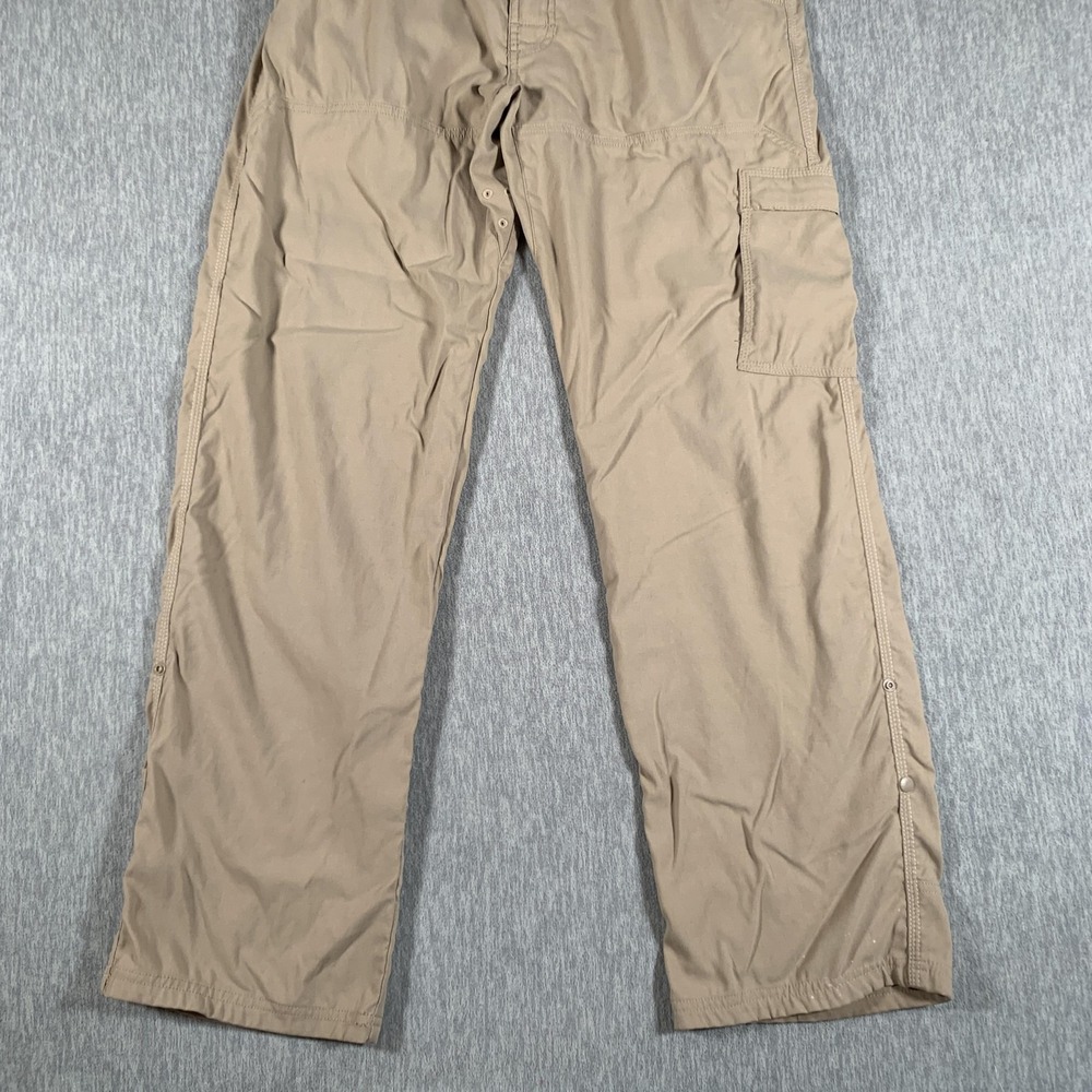 Prana Stretch Zion Pants Mens Medium 32L Khaki Hiking Cargo Outdoor Nylon - Picture 3 of 14